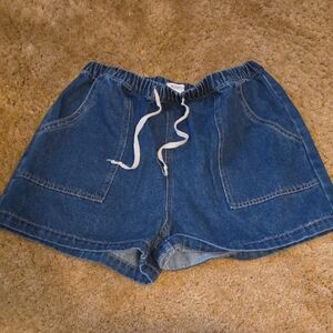 Wishlist Blue Jean Shorts with White Drawstring